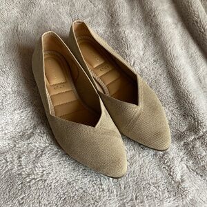Gold Pointed Toe Flats